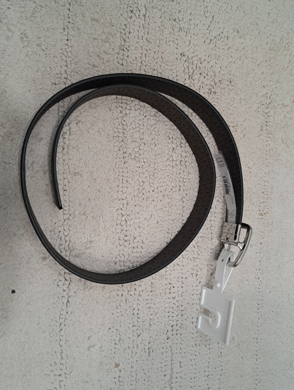 Michael Kors Women 32mm Triple Loop Logo Belt Black Large 551814C Reversible - Picture 4 of 4